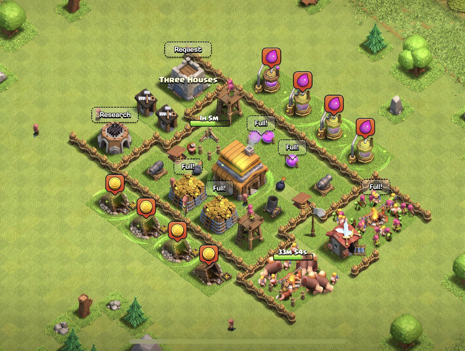 Clash of Clans kết hợp ba yếu tố chính: xây dựng căn cứ, quản lý tài nguyên và chiến đấu
