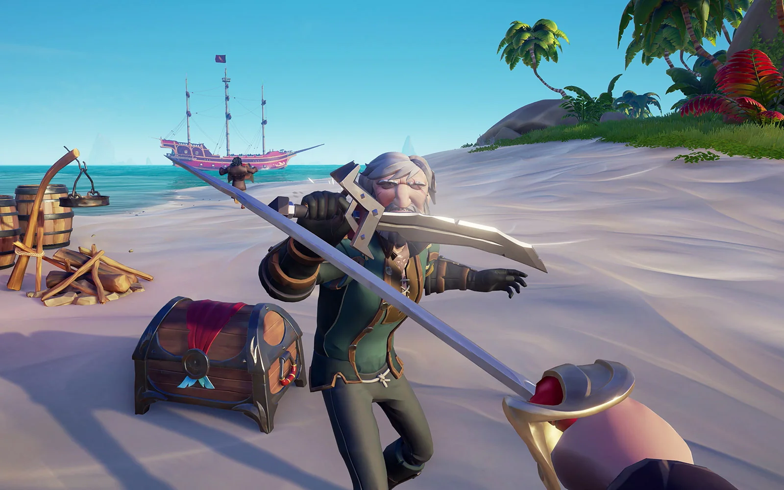 Sea of Thieves cung cấp hệ thống trang bị phong phú, tập trung vào vũ khí và tùy chỉnh tàu