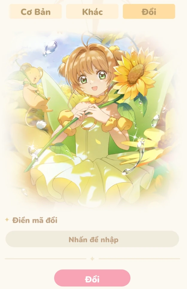 Nhập giftcode Thủ Lĩnh Thẻ Bài: Chìa Khóa Ký Ức vào ô trống, sau đó nhấn Đổi