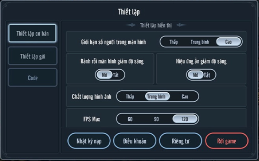 Chọn vào mục Code