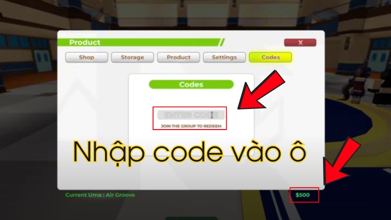 Chọn vào mục Codes