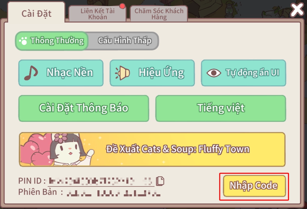 Hãy chọn mục “Nhập code”