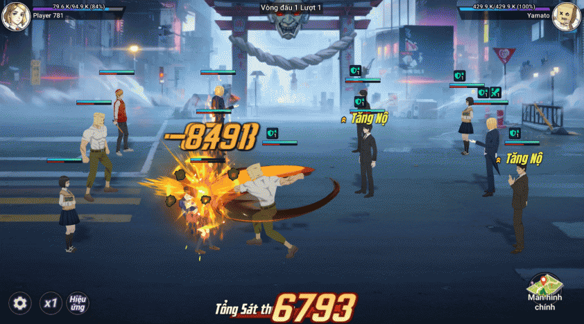 Hình ảnh chiến đấu trong tựa game Chú Thuật Đại Chiến