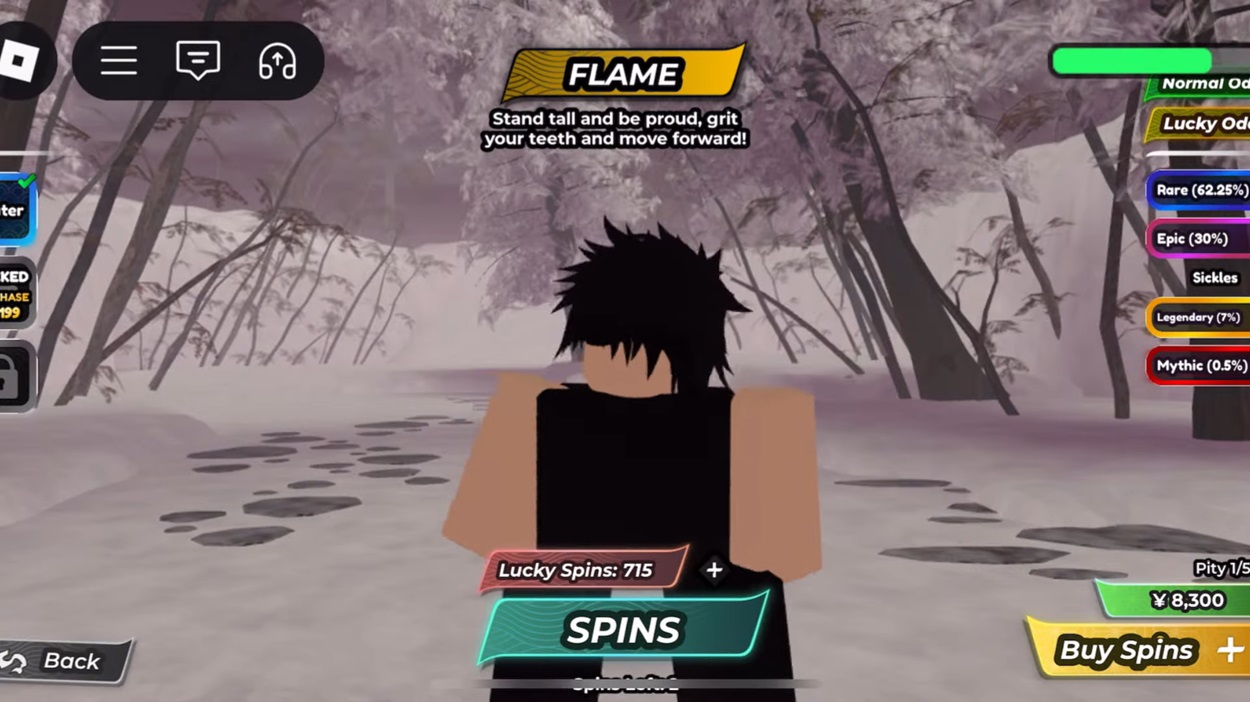 Hình ảnh giao diện trong tựa game Mugen Roblox