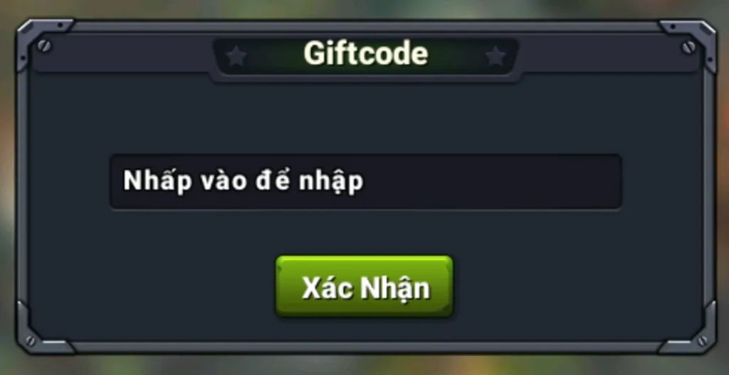 Bước 3: Nhập chính xác code Biệt Đội Thép vào ô trống, sau đó nhấn Xác Nhận.