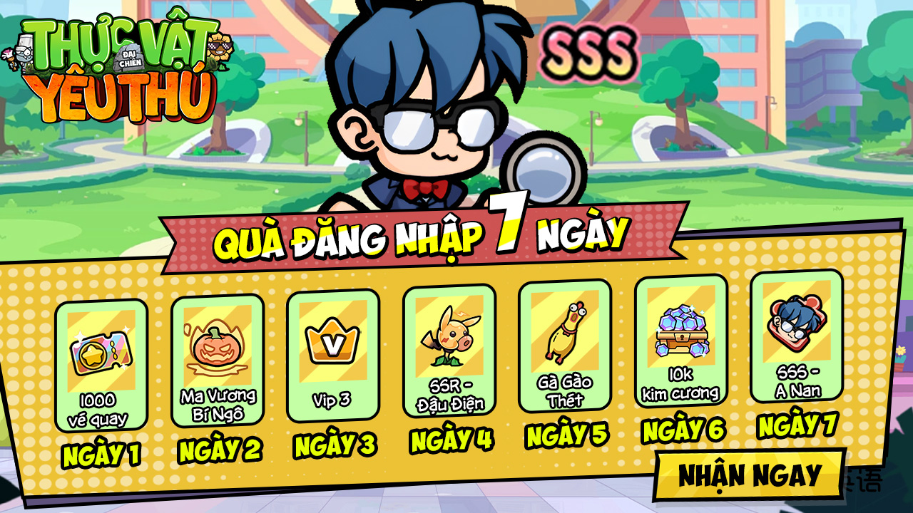 Quà tặng khủng khi người chơi đăng nhập vào game Thực Vật Đại Chiến Yêu Thú