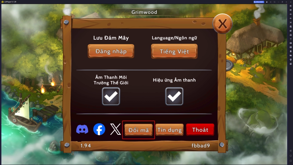 Bước 2 chọn mục “Đổi mã”