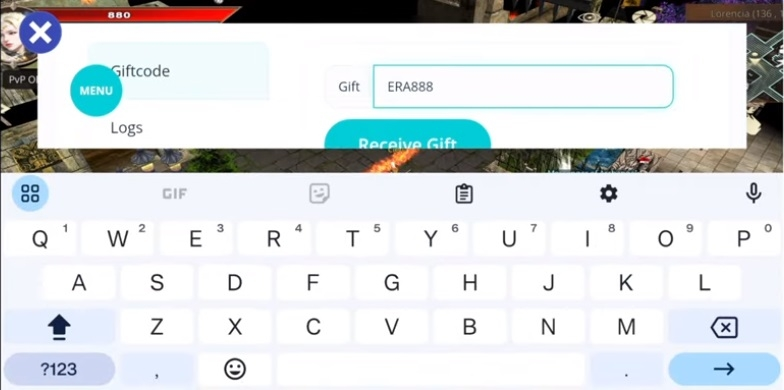 Bước 3: Người chơi nhập chính xác mã code EOL NextGen vào ô trống. Khi đã nhập xong, nhấn Receive Gift để xác nhận và nhận quà trực tiếp trong game