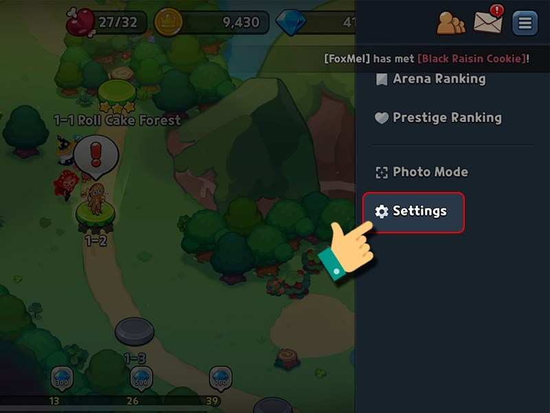 Bước 2 chọn mục “Settings”