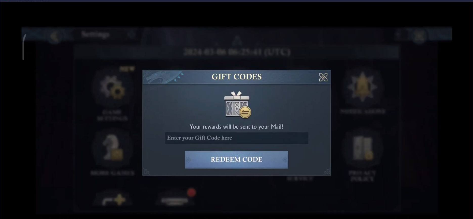 Nhập code vào ô rồi chọn "Redeem code"