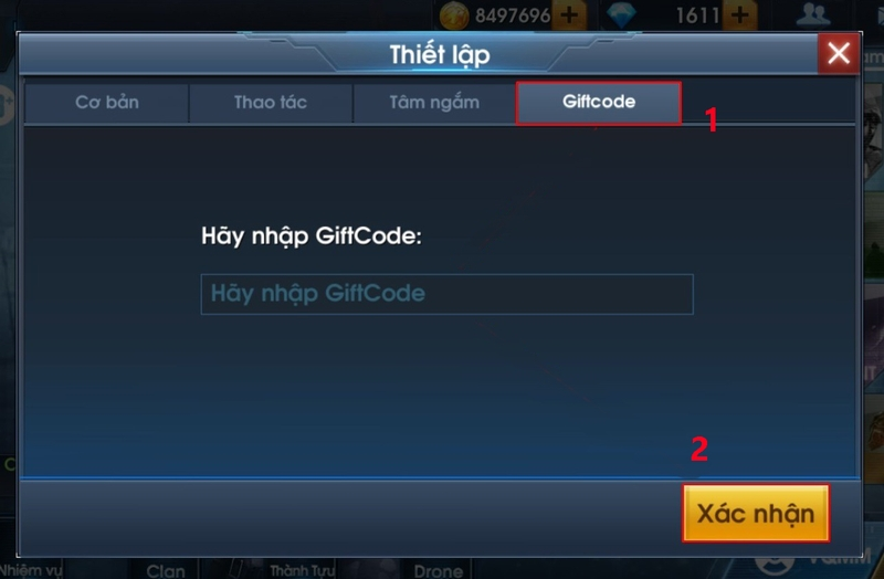 Bước 3 nhập code vào ô và bấm chọn “Xác nhận”