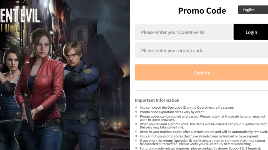Nhập code và ID vào ô và chọn "Confirm"