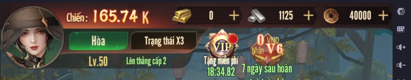 Đăng nhập vào game và bấm vào biểu tượng Avatar