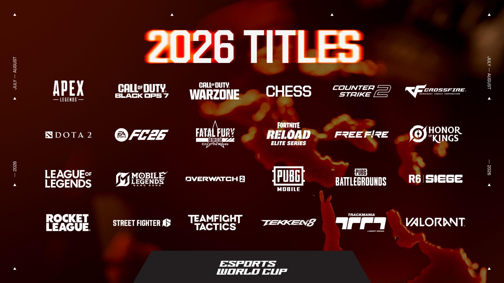 EWC 2026 sẽ có 24 bộ môn esports