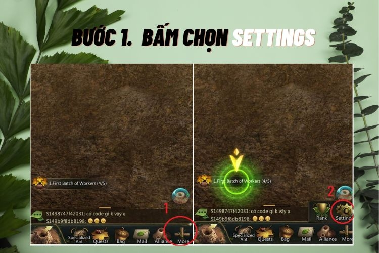 Nhấn vào More trên màn hình và sau đó chọn Cài đặt