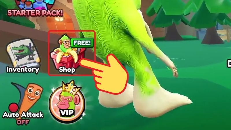 Nhấn vào biểu tượng Shop ở bên trái màn hình