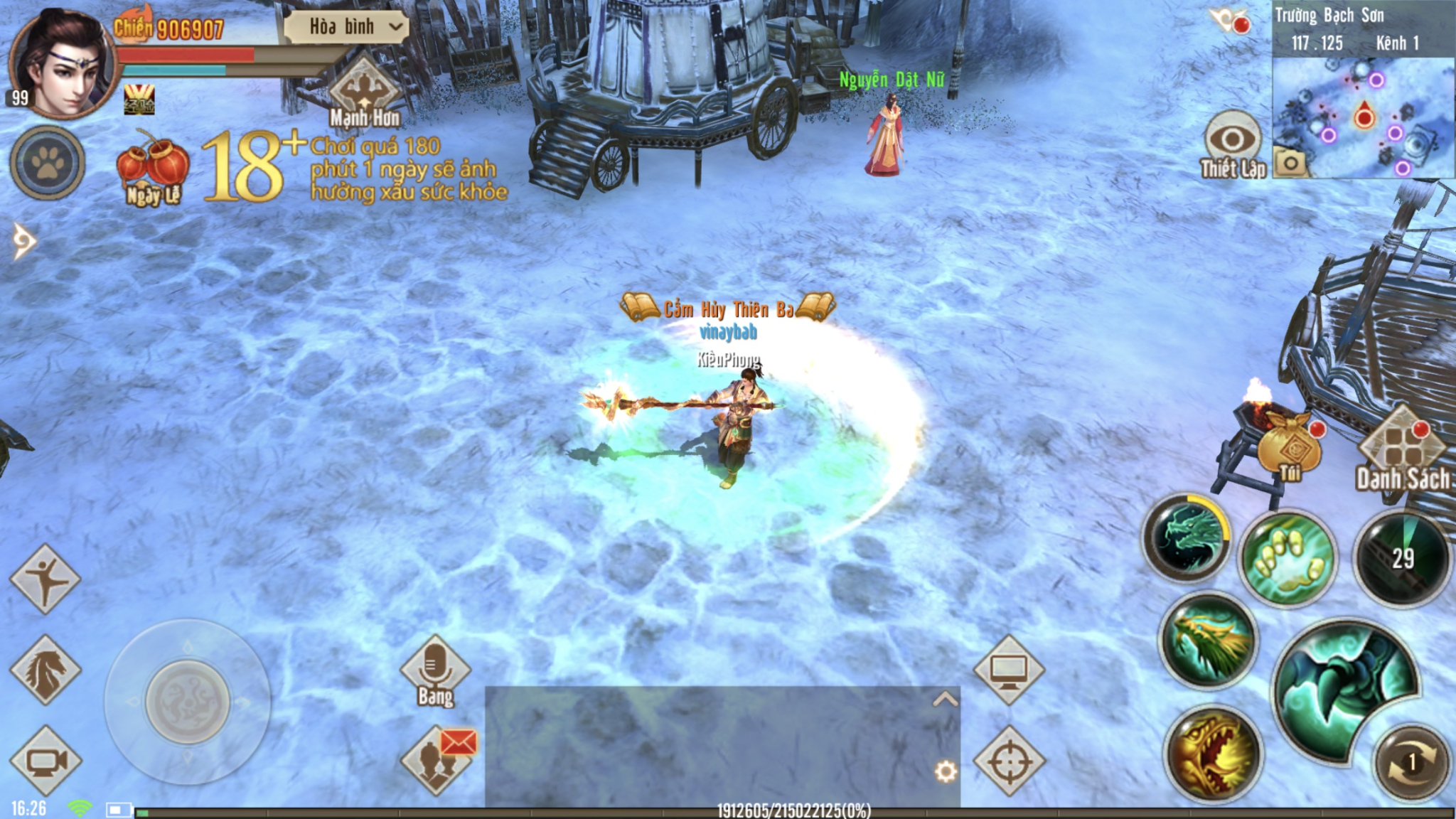 Giao diện chơi game Tân Thiên Long Mobile