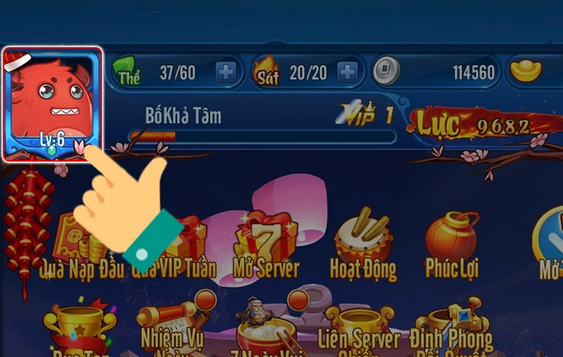 Bước 1 truy cập vào Avatar của game thủ