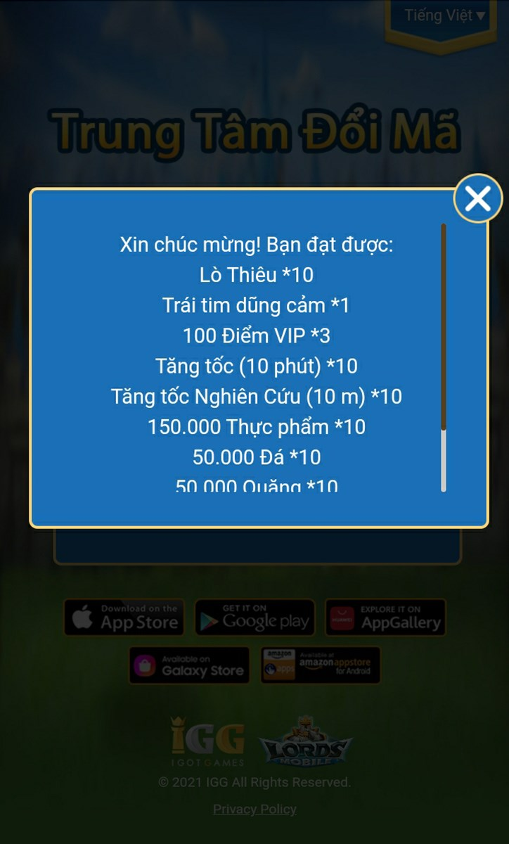 Bước 3 người chơi vào “Thư” để nhận thưởng