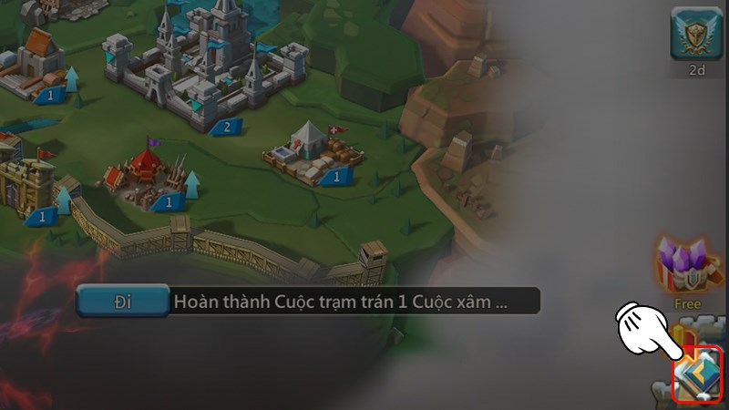 Bước 1 truy cập vào mũi tên màu xanh ở góc bên phải màn hình