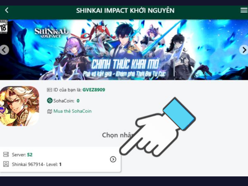 Bước 2 chọn nhân vật