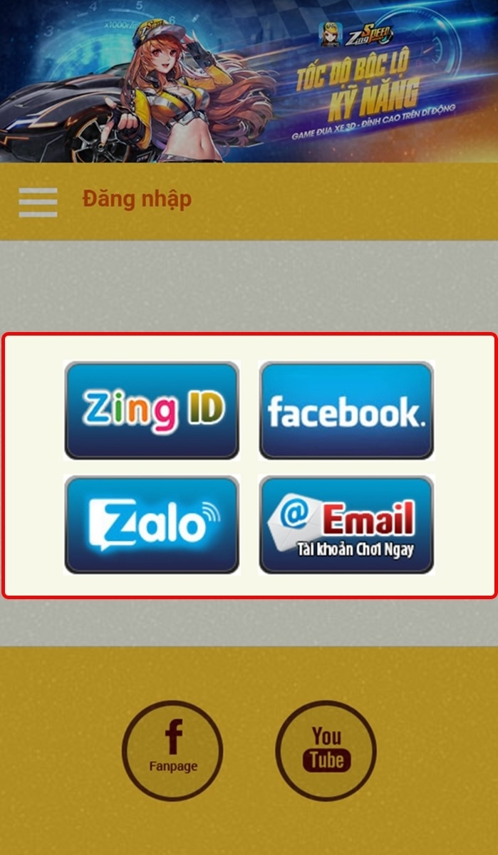 Tổng hợp Giftcode Zingspeed Mobile VNG mới nhất và cách nhập 2 Đăng nhập tài khoản thông qua các hình thức liên kết như Zalo, Facebook hoặc tài khoản VNG