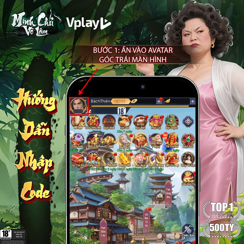 Chọn vào biểu tượng Avatar ở góc trái trên cùng của màn hình