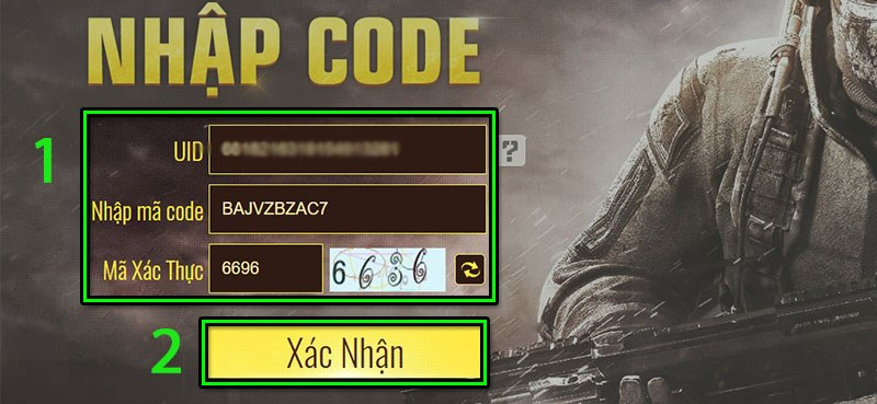 Bước 4 truy cập vào đường link Tại đây. Dán mã UID; sau đó nhập code và mã xác thực và nhấn chọn “Xác nhận”