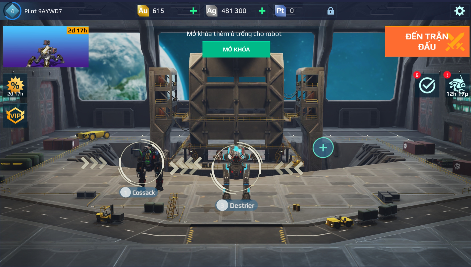 Bước 1 vào game và nhấn chọn biểu tượng “Setting” ở góc bên phải màn hình