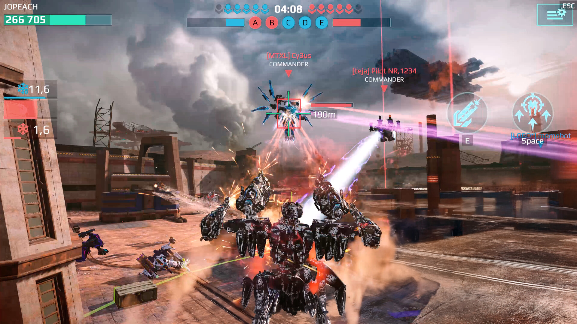 Các trận đấu với địa hình và chiến thuật khác nhau trong game War Robots
