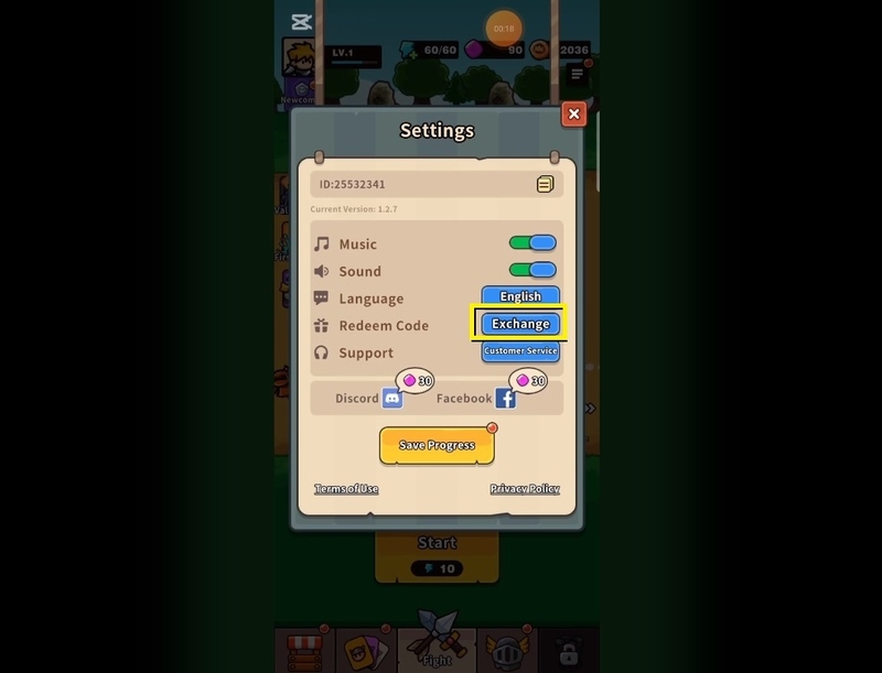 Chọn mục Settings, sau đó nhấn Exchange