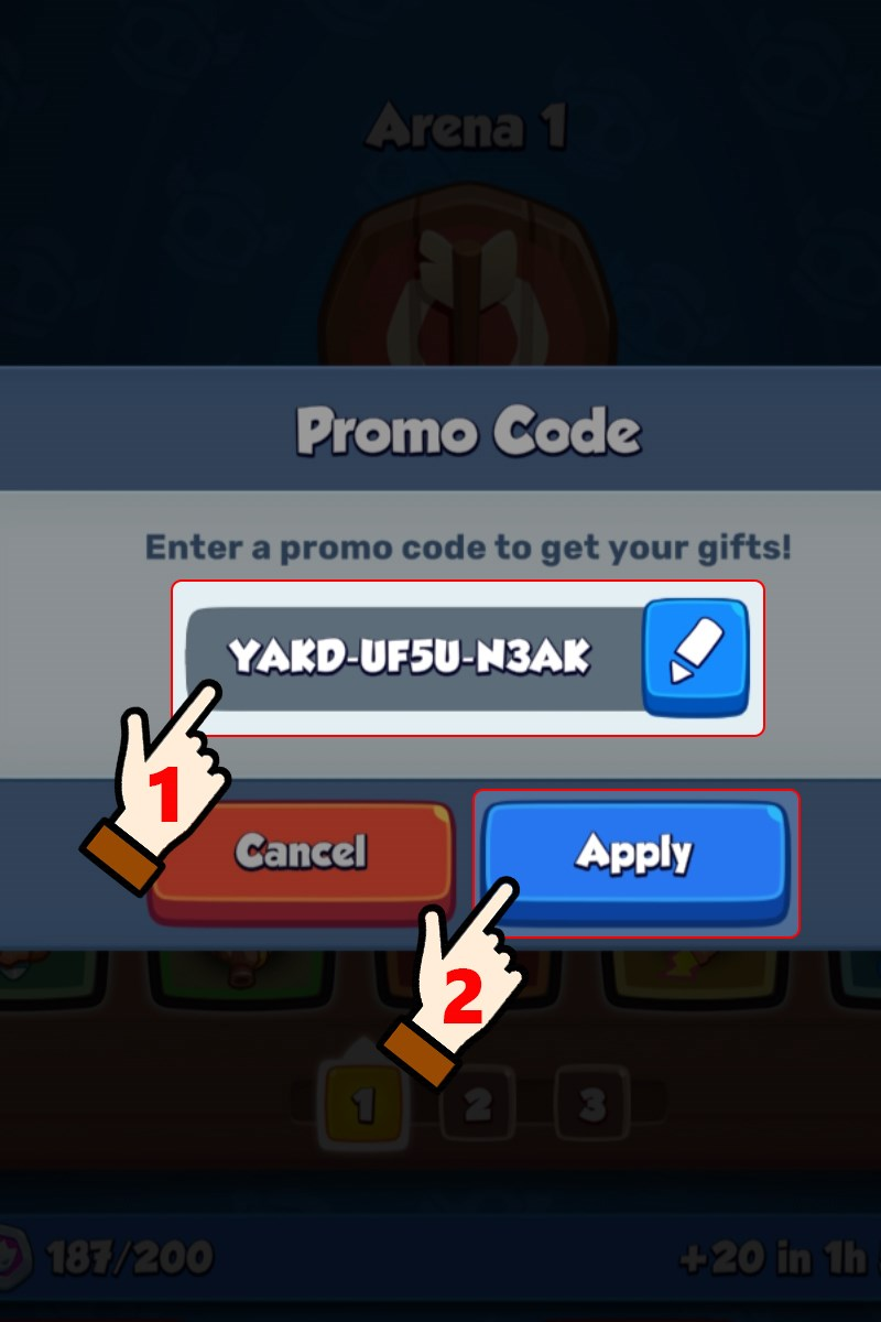 Điền chính xác code vào ô trống, kiểm tra lại ký tự rồi nhấn Apply