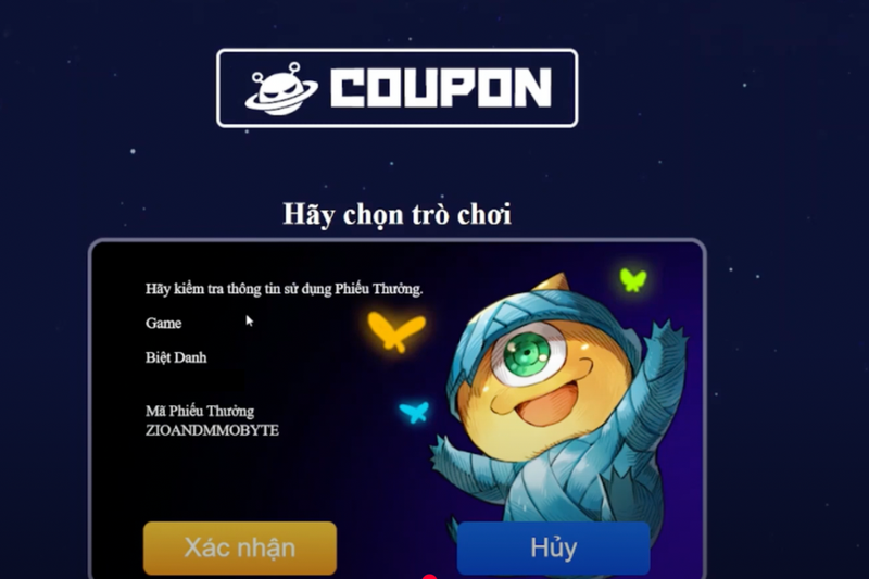 Nhấn “Đăng ký mã”, rồi vào hộp thư trong game để nhận thưởng