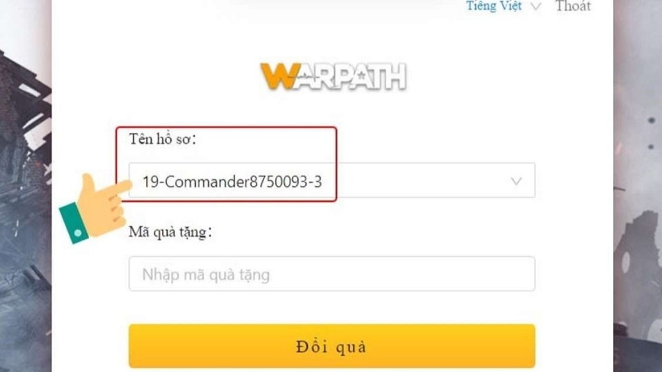 Trở lại website đổi code, nhập mã xác minh rồi nhấn Đăng nhập, sau đó chọn đúng Tên hồ sơ