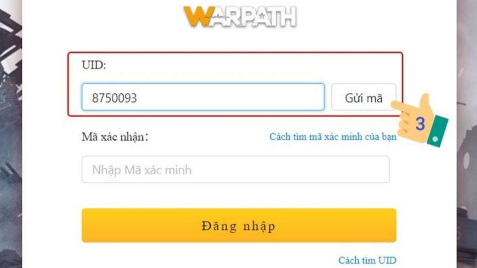 Truy cập trang đổi code, nhập Online ID và nhấn Gửi mã
