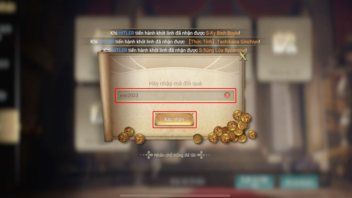 Danh sách code Kỷ Nguyên Chinh Phục mới nhất 5 Nhập chính xác mã code Kỷ Nguyên Chinh Phục