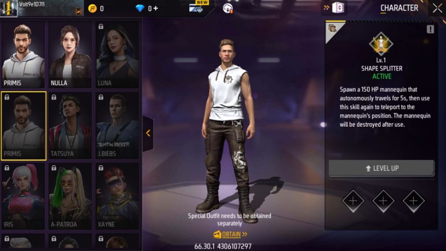 Hình ảnh nhân vật trong tựa game Free Fire