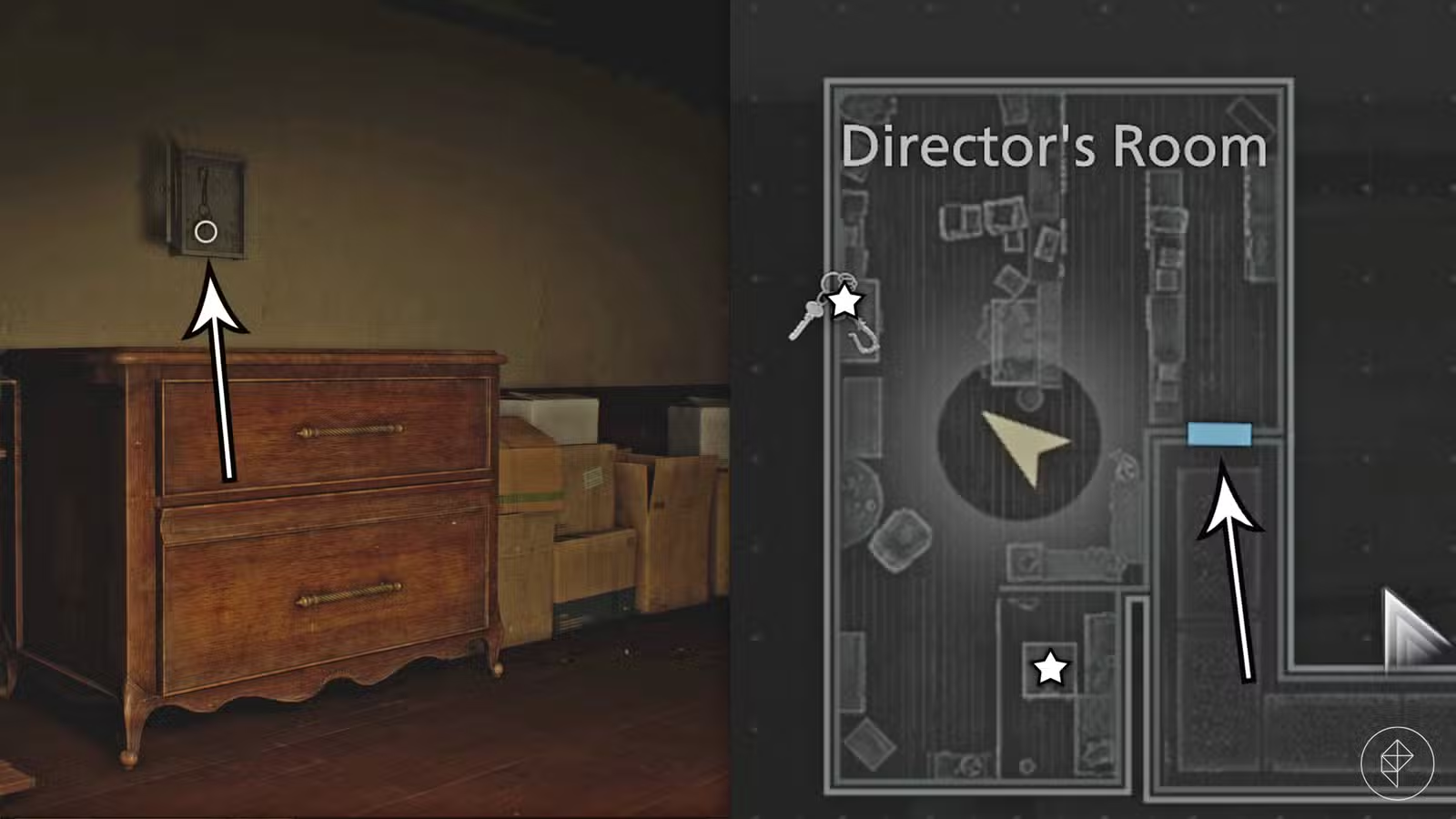 Resident Evil Requiem 9: Hướng dẫn vượt Raccoon City Center 6 Bật đèn bàn và mở kéo cửa (Ảnh: Capcom via Polygon)