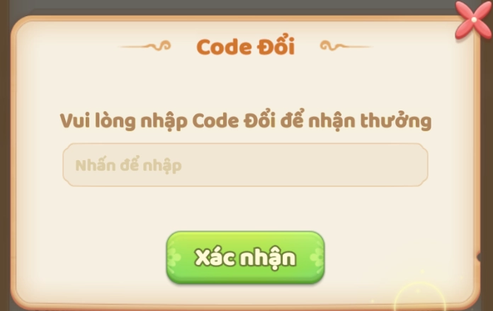 Bước 3: Nhập giftcode Thế Giới Hoa Viên Của Tôi vào ô trống, sau đó bấm Xác nhận