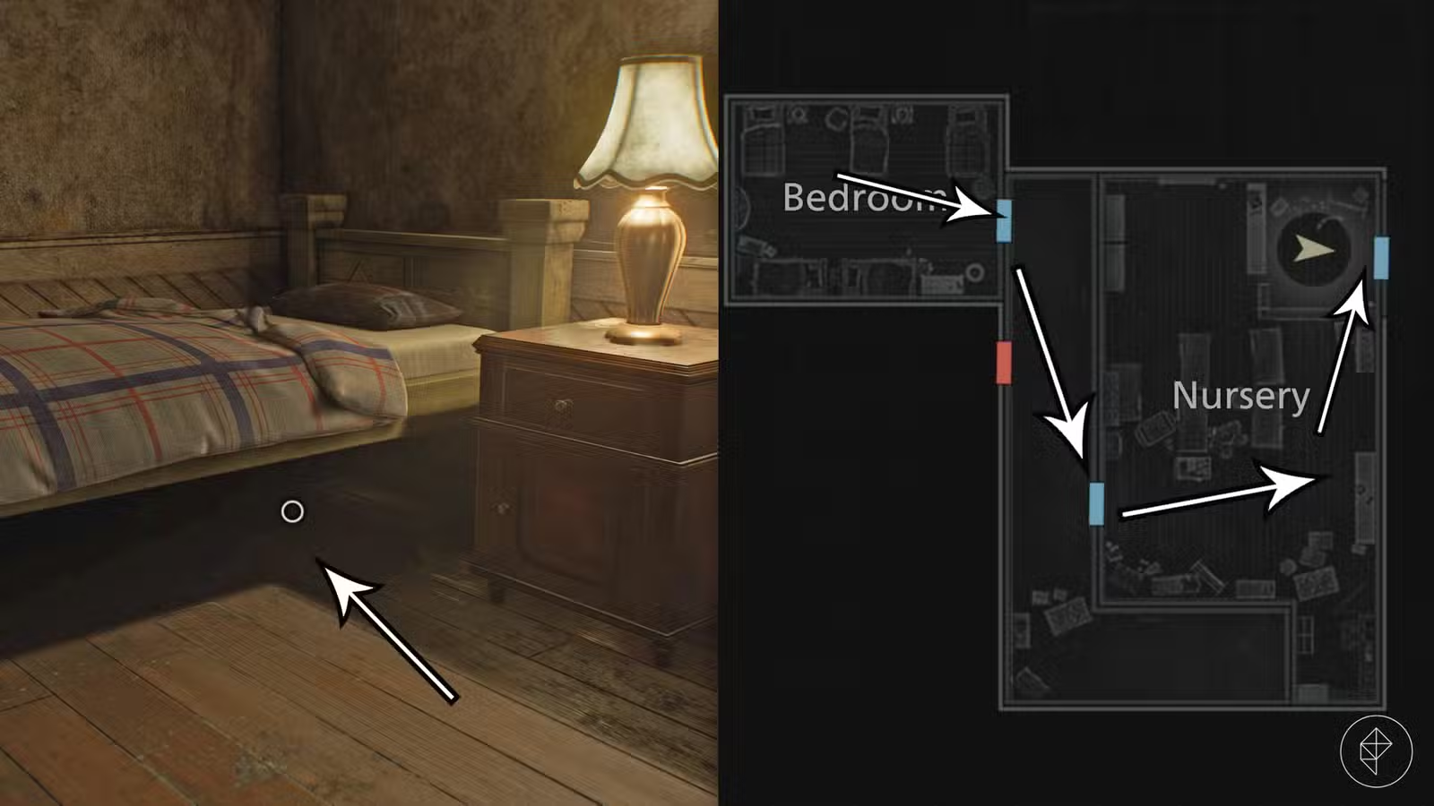 Resident Evil Requiem 9: Hướng dẫn vượt Raccoon City Center 4 Đi xuyên qua Nursery và ra cửa phía đông bắc (Ảnh: Capcom via Polygon)