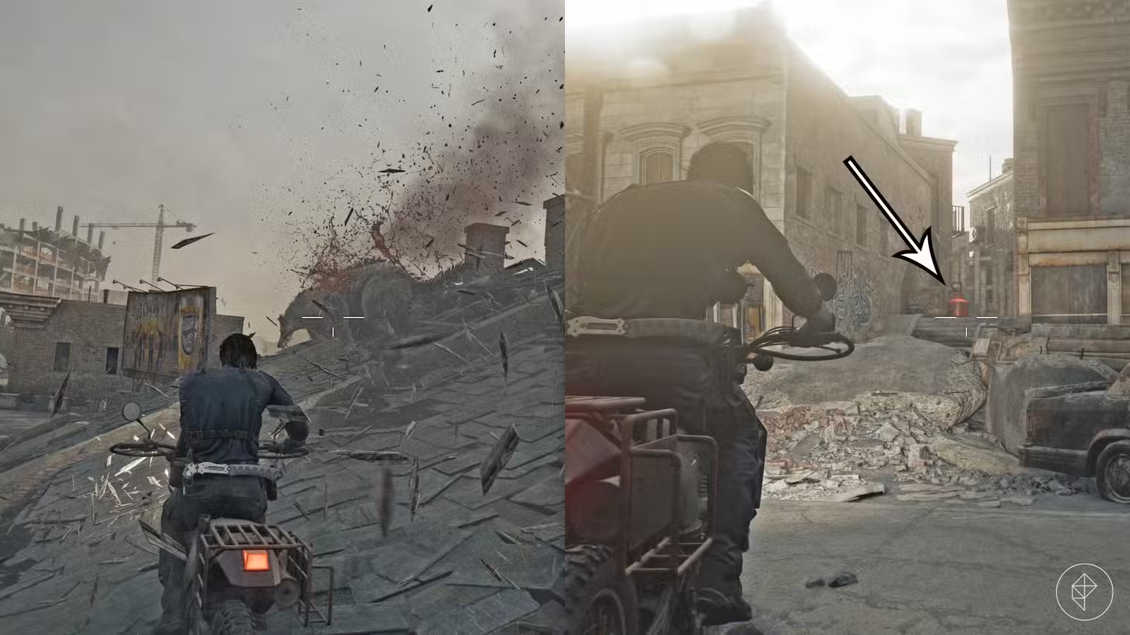 Leon S. Kennedy lái mô tô (Ảnh: Capcom via Polygon)
