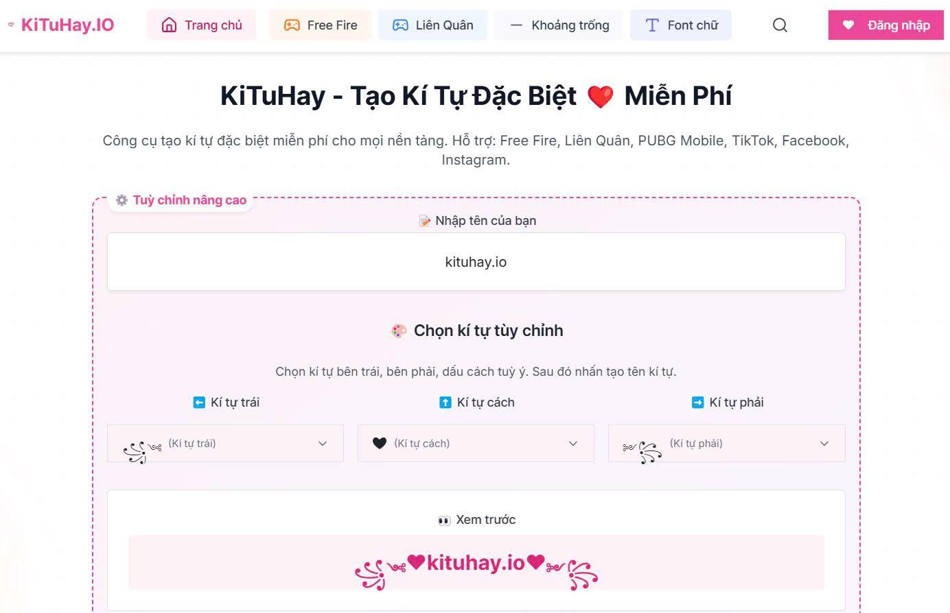 Giao diện bắt mắt của kituhay.io