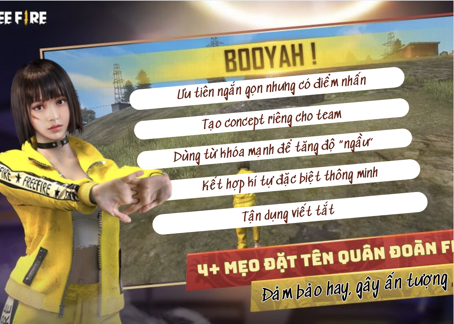 Các mẹo giúp đặt tên quân đoàn Free Fire cực chất và độc đáo