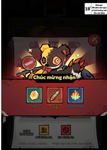 Phần thưởng sẽ được chuyển thẳng vào kho đồ của bạn