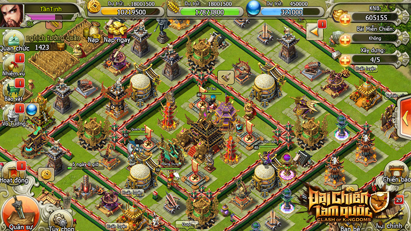 Hình ảnh giao diện trong tựa game Đại Chiến Tam Quốc