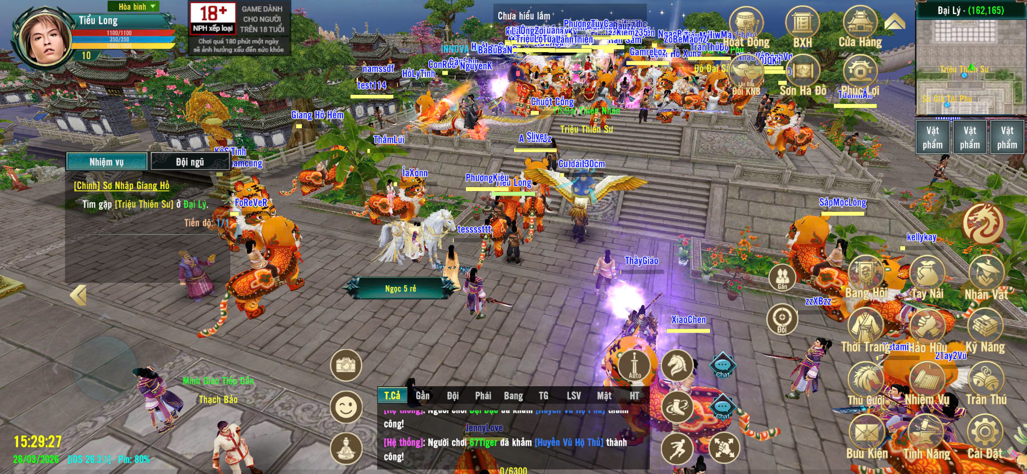 Hình ảnh giao tranh trong tựa game Thanh Long Huyền Thoại