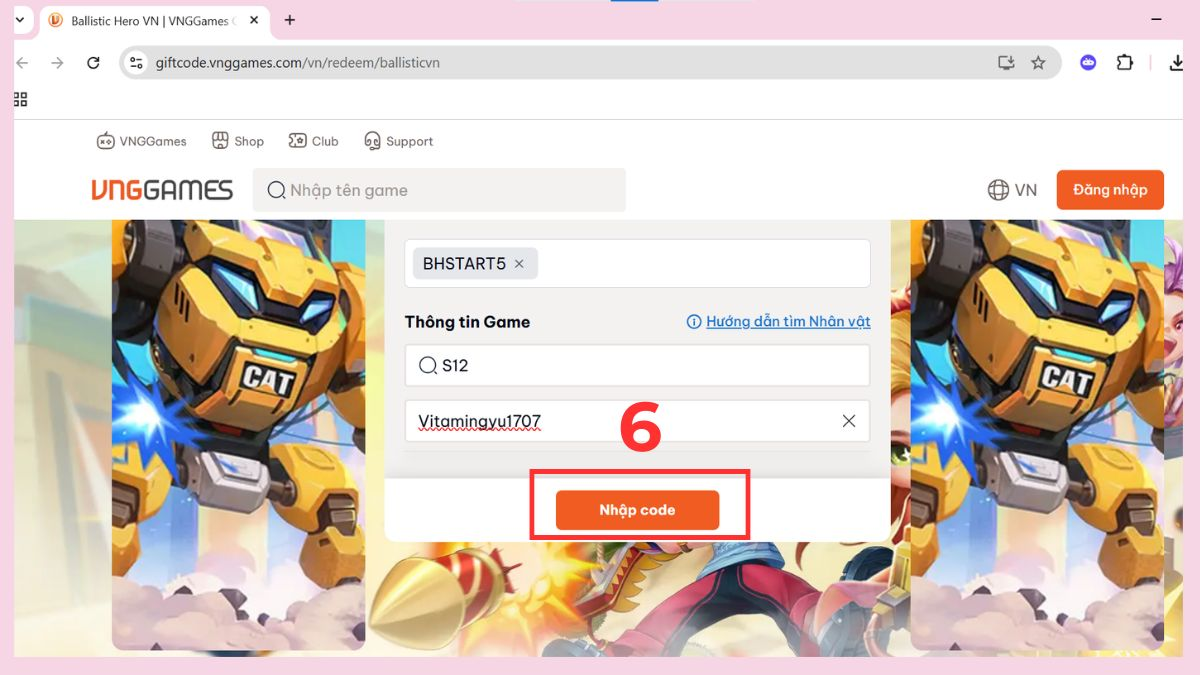 Hãy nhấn Nhập code để hoàn tất quá trình
