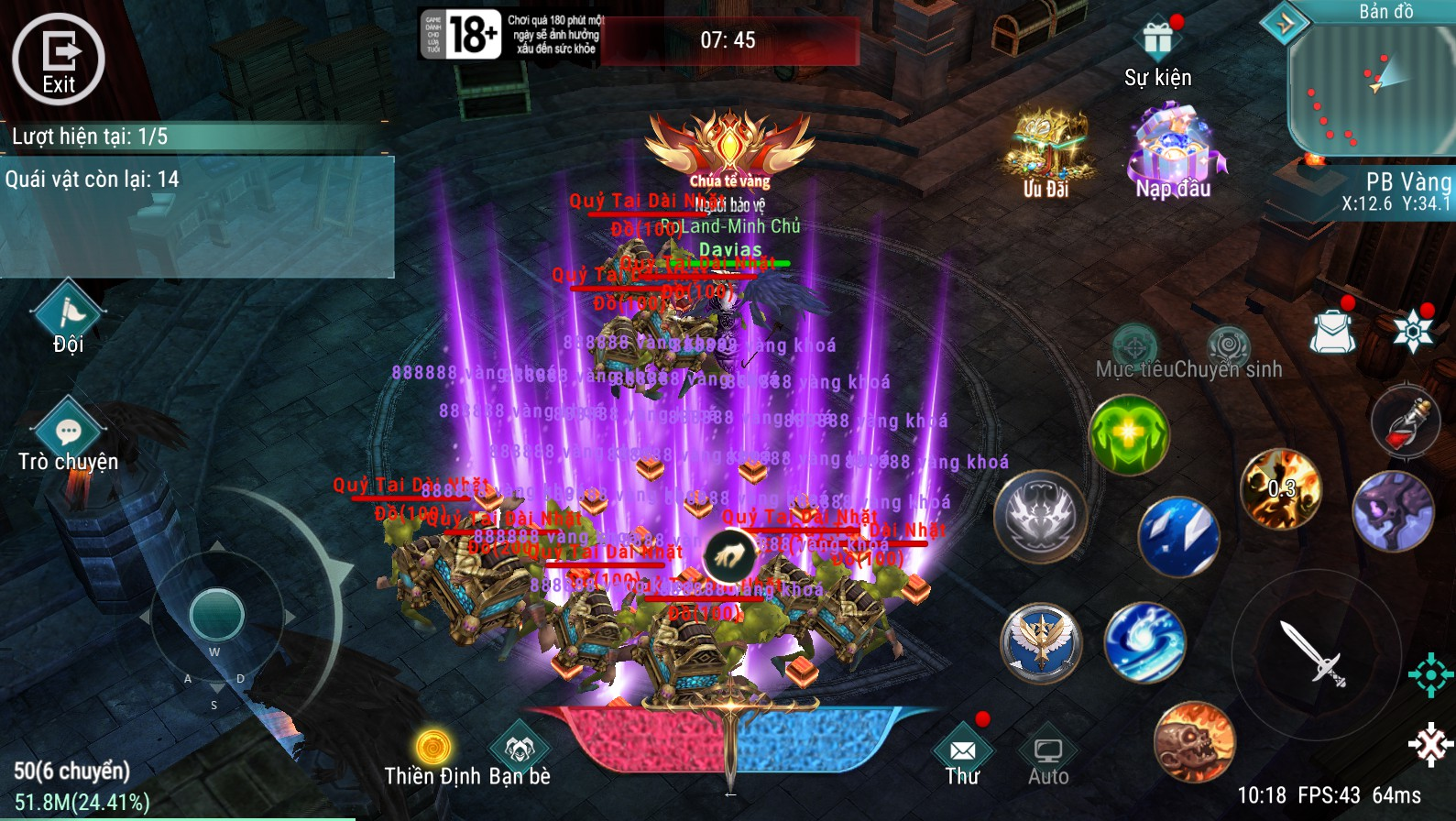 Giao diện Phó bảng vàng - Nơi hội tụ nguồn tài nguyên trong game Chiến Binh Devias
