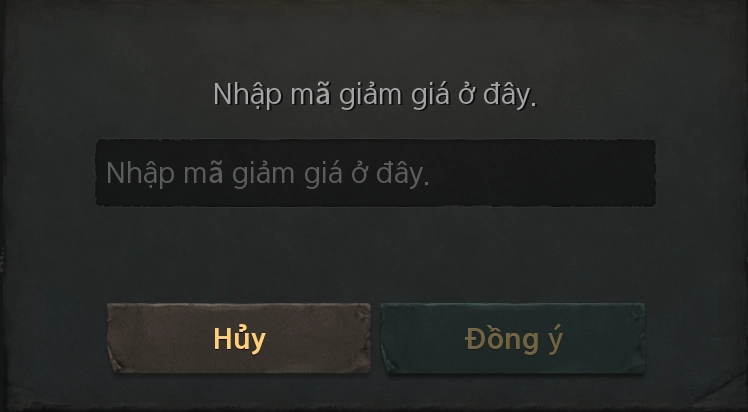 Nhập mã code Lineage W vào ô trống và nhấn Đồng ý