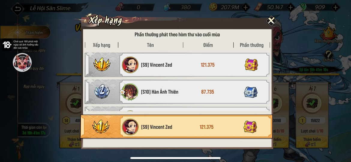 Hình ảnh xếp hạng nhân vật trong game Dấu Ấn Diệt Quỷ